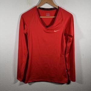 Nike Pro Dri-Fit Long Sleeve Shirt Women's Red Size Small‎